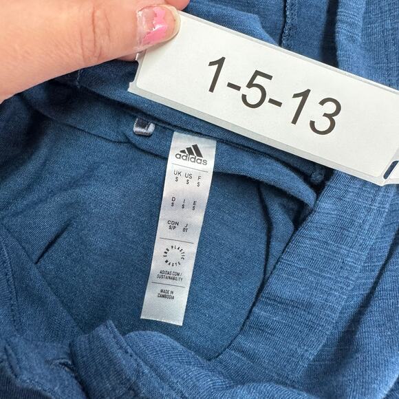 Adidas Hooodie Womens Small Blue Rush Crew Essentials Slub Hoodie - Picture 5 of 10